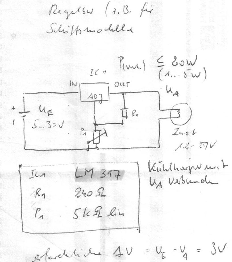 Beschaltung des LM317 fr Lastregelung